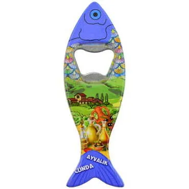 Cunda Themed Customised UV Printed Fish Shape Printed Plastic Base Bottle Opener 42x130 mm - 5