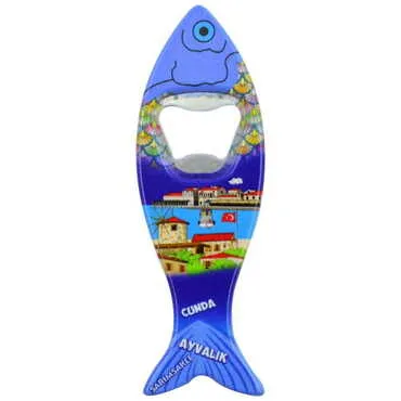 Cunda Themed Customised UV Printed Fish Shape Printed Plastic Base Bottle Opener 42x130 mm - 6