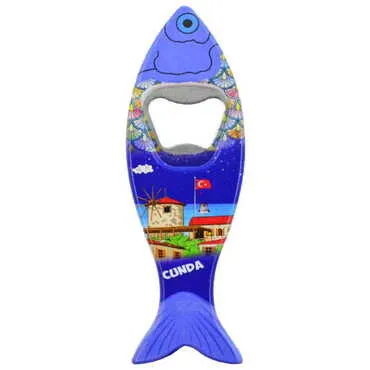 Cunda Themed Customised UV Printed Fish Shape Printed Plastic Base Bottle Opener 42x130 mm - 9