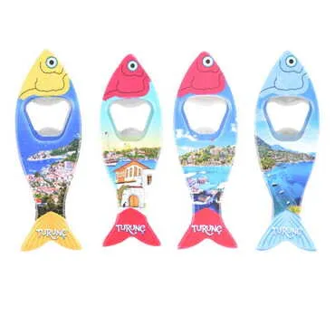 Turunc Themed Customised UV Printed Fish Shape Printed Plastic Base Bottle Opener 42x130 mm - 3