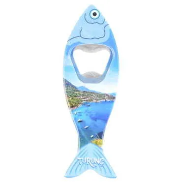 Turunc Themed Customised UV Printed Fish Shape Printed Plastic Base Bottle Opener 42x130 mm - 6