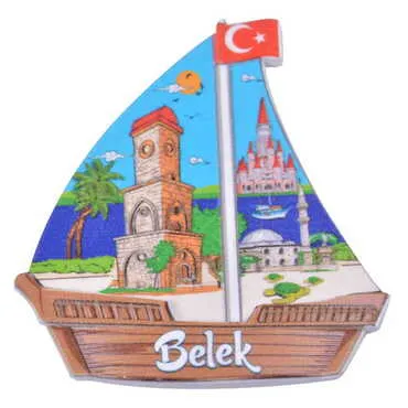 Toptan Belek Temalı Uv Baskılı Yelken Şekilli Magnet 77x80 mm - 5
