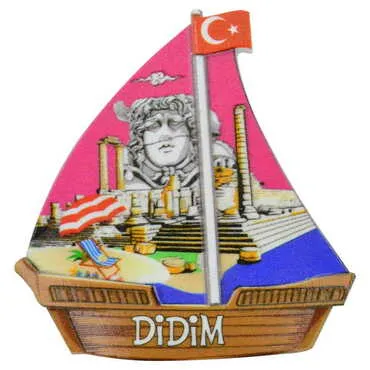 Toptan Didim Temalı Uv Baskılı Yelken Şekilli Magnet 77x80 mm - 4