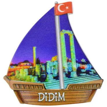 Toptan Didim Temalı Uv Baskılı Yelken Şekilli Magnet 77x80 mm - 5