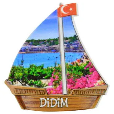 Toptan Didim Temalı Uv Baskılı Yelken Şekilli Magnet 77x80 mm - 6