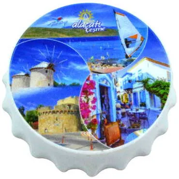 Toptan Alaçatı Bölgesi Temalı Uv Baskılı Küçük Kapak Açacak Magnet 58x15 mm - 7