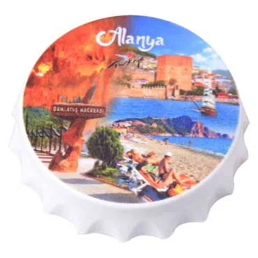 Toptan Alanya Temalı Uv Baskılı Küçük Kapak Açacak Magnet 58x15 mm - 5