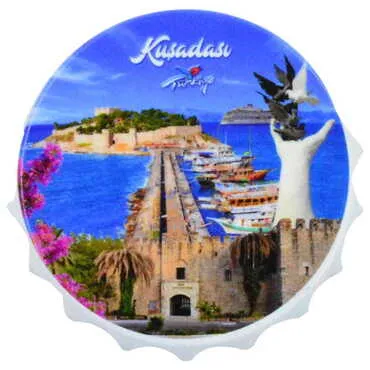 Toptan Kuşadası Temalı Uv Baskılı Küçük Kapak Açacak Magnet 58x15 mm - 6