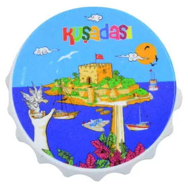 Toptan Kuşadası Temalı Uv Baskılı Küçük Kapak Açacak Magnet 58x15 mm - 9