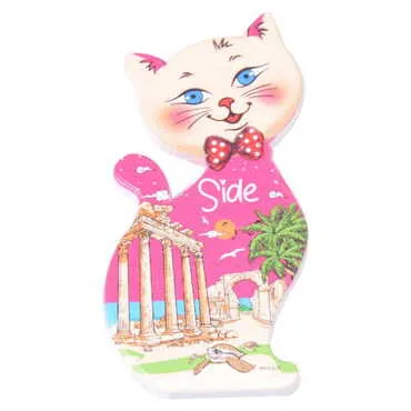 Toptan Side Temalı Uv Baskılı Kedi Şekilli Magnet 43x87 mm - 6