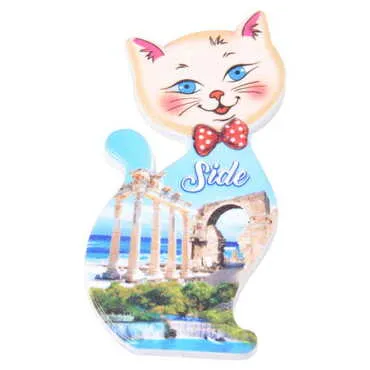 Toptan Side Temalı Uv Baskılı Kedi Şekilli Magnet 43x87 mm - 8