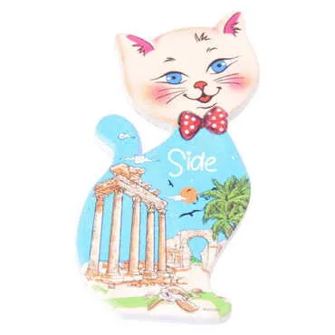 Toptan Side Temalı Uv Baskılı Kedi Şekilli Magnet 43x87 mm - 11