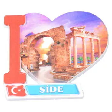 Toptan Side Temalı Myros Uv Kalp Şeki̇lli̇ Magnet 86*62 Mm - 8