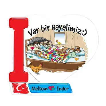 Toptan Sevgiliye Özel Uv Baskılı Kalp Şekilli Magnet 86x62 mm - 6