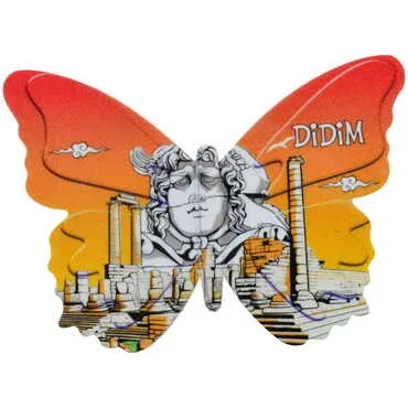 Toptan Didim Temalı Uv Baskılı Kelebek Şekilli Magnet 80x58 mm - 4