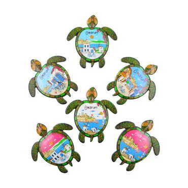 Toptan Bodrum Temalı Uv Baskılı Kaplumbağa Şekilli Magnet 80x74 mm - 2