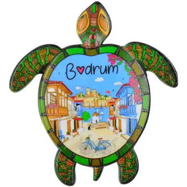 Toptan Bodrum Temalı Uv Baskılı Kaplumbağa Şekilli Magnet 80x74 mm - 8