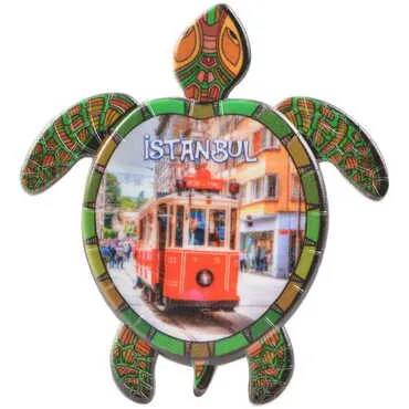 Toptan İstanbul Temalı Uv Baskılı Kaplumbağa Şekilli Magnet 80x74 mm - 5