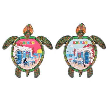 Toptan Kalkan Temalı Uv Baskılı Kaplumbağa Şekilli Magnet 80x74 mm - 2