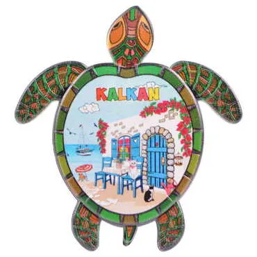 Toptan Kalkan Temalı Uv Baskılı Kaplumbağa Şekilli Magnet 80x74 mm - 3