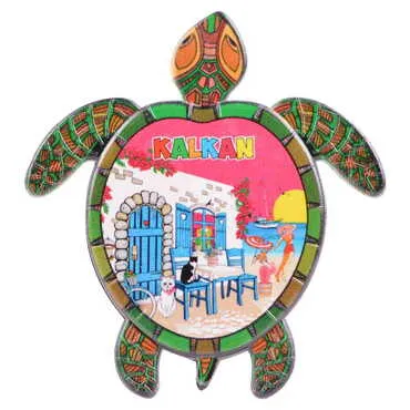 Toptan Kalkan Temalı Uv Baskılı Kaplumbağa Şekilli Magnet 80x74 mm - 4