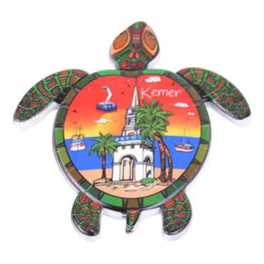 Kemer Themed Customised UV Printed Plastic Base Turtle Shaped Fridge Magnet 80x74 mm - 3