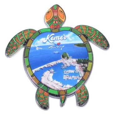 Kemer Themed Customised UV Printed Plastic Base Turtle Shaped Fridge Magnet 80x74 mm - 6
