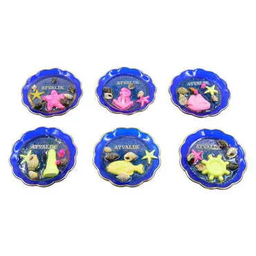 Toptan Ayvalık Temalı Deniz Kabuğu Tabak Magnet - 3