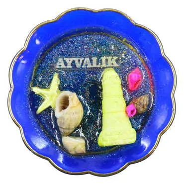 Toptan Ayvalık Temalı Deniz Kabuğu Tabak Magnet - 4