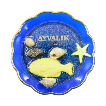 Toptan Ayvalık Temalı Deniz Kabuğu Tabak Magnet - 5