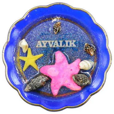 Toptan Ayvalık Temalı Deniz Kabuğu Tabak Magnet - 6