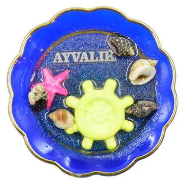 Toptan Ayvalık Temalı Deniz Kabuğu Tabak Magnet - 7