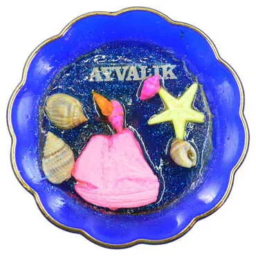 Toptan Ayvalık Temalı Deniz Kabuğu Tabak Magnet - 8
