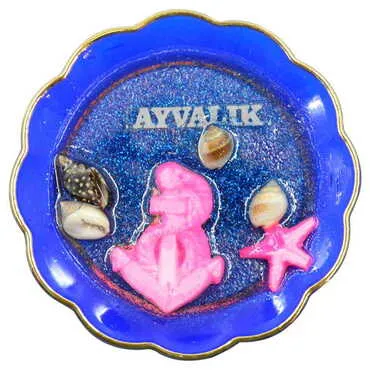 Toptan Ayvalık Temalı Deniz Kabuğu Tabak Magnet - 9
