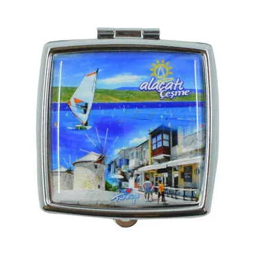 Alacati Region Themed Customised Epoxy Square Pill Box 54x58x18 mm - 7