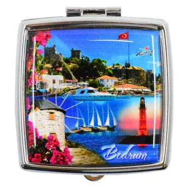 Toptan Bodrum Temalı Myros Metal Kare Hap Kutusu 54x58x18 mm - 7