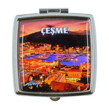 Toptan Çeşme Temalı Myros Metal Kare Hap Kutusu 54x58x18 mm - 7