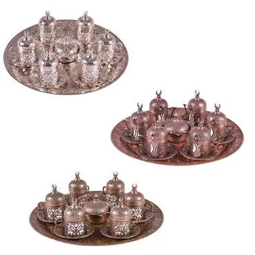 Toptan 6'li̇ Zamak Kahve Seti̇  - 4