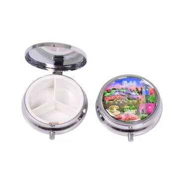 Belek Themed Customised Epoxy Round Pill Box 50x15 mm - 3