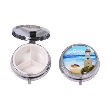 Belek Themed Customised Epoxy Round Pill Box 50x15 mm - 4
