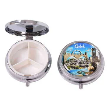 Belek Themed Customised Epoxy Round Pill Box 50x15 mm - 6