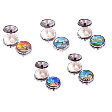 Kemer Themed Customised Epoxy Round Pill Box 50x15 mm - 2