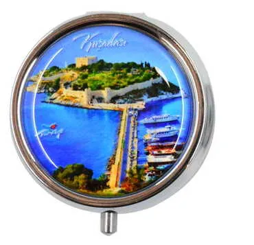 Toptan Kuşadası Temalı Myros Yuvarlak Hap Kutusu 50x15 mm - 6