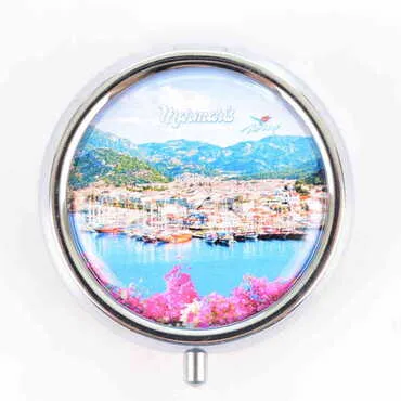 Toptan Marmaris Temalı Myros Yuvarlak Hap Kutusu 50*15 Mm - 4