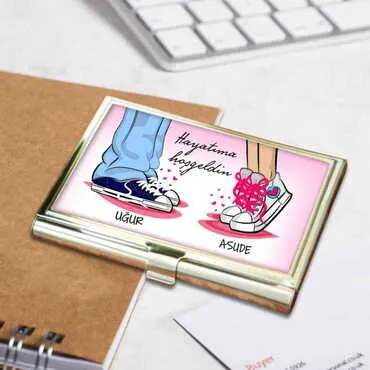 Sweetheart Themed Customised Metal Card Holder 94x60x8 mm - 8
