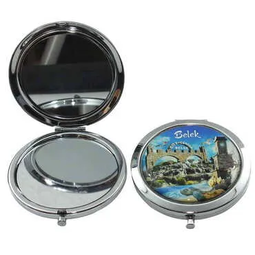 Belek Themed Customised Metal Epoxy Travel Make Up Compact Mirror 70x11 mm - 3