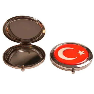 Turkey Themed Customised Metal Epoxy Travel Make Up Compact Mirror 70x11 mm - 4