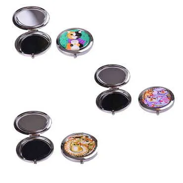 Toptan Kedi Temalı Myros Metal Yuvarlak Ayna 70x11 mm - 2