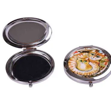 Toptan Kedi Temalı Myros Metal Yuvarlak Ayna 70x11 mm - 3