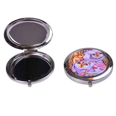 Toptan Kedi Temalı Myros Metal Yuvarlak Ayna 70x11 mm - 4